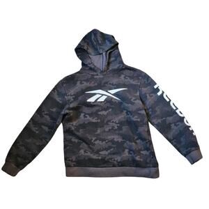 Reebok Kids Unisex Gray Snakeskin Camo Pullover Hoodie  size 12